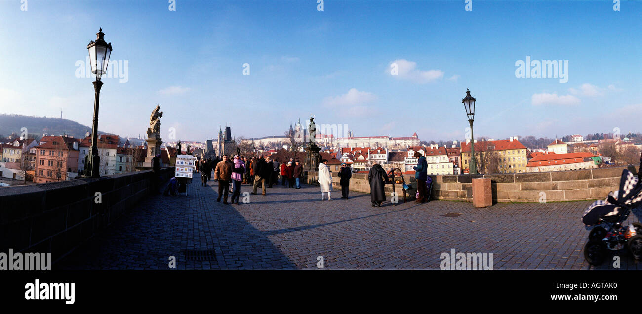 Charles Bridge / Karlova deve Foto Stock