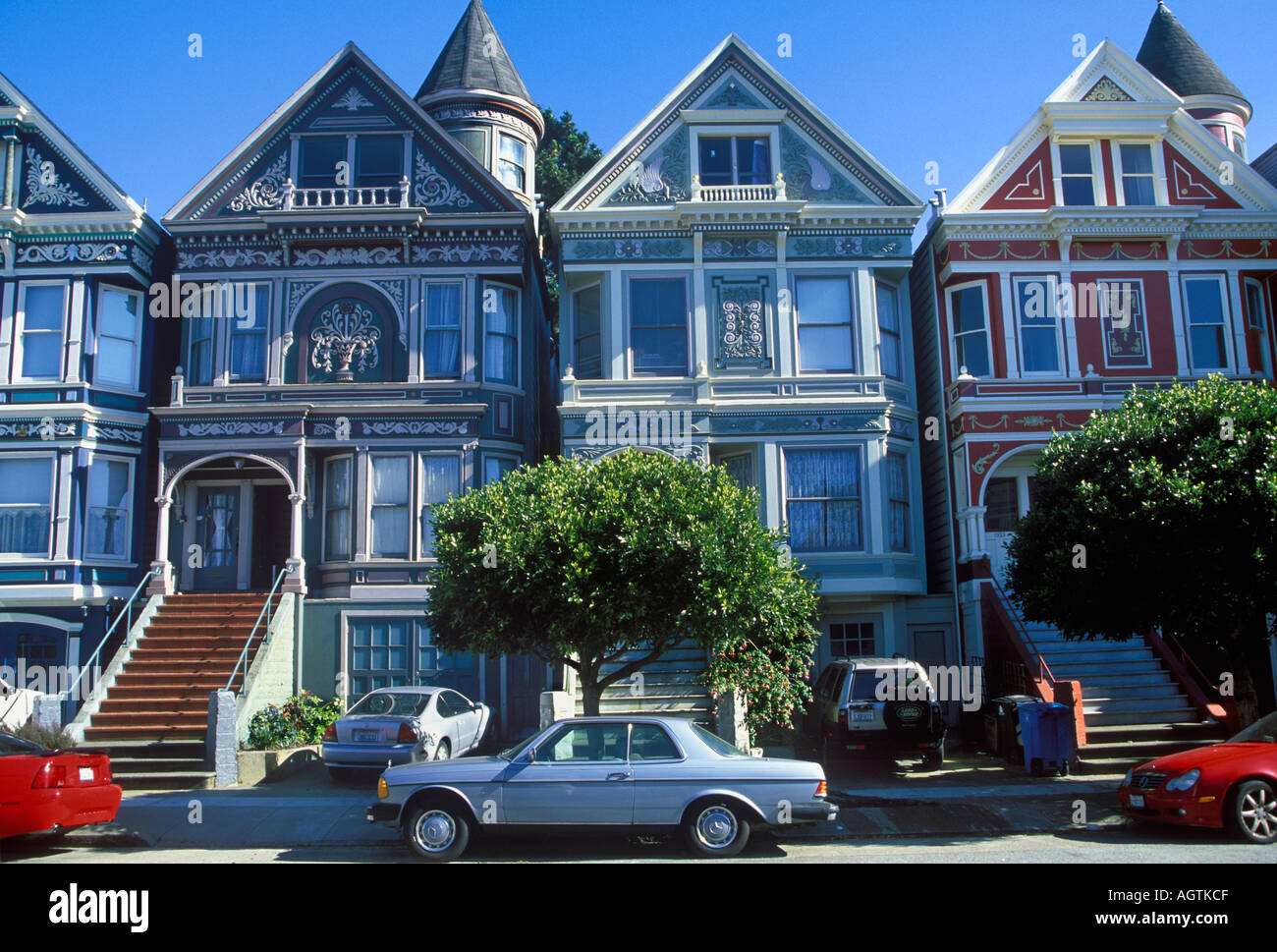 Case VITTORIANE IN HAIGHT ASHBURY SAN FRANCISCO Foto Stock