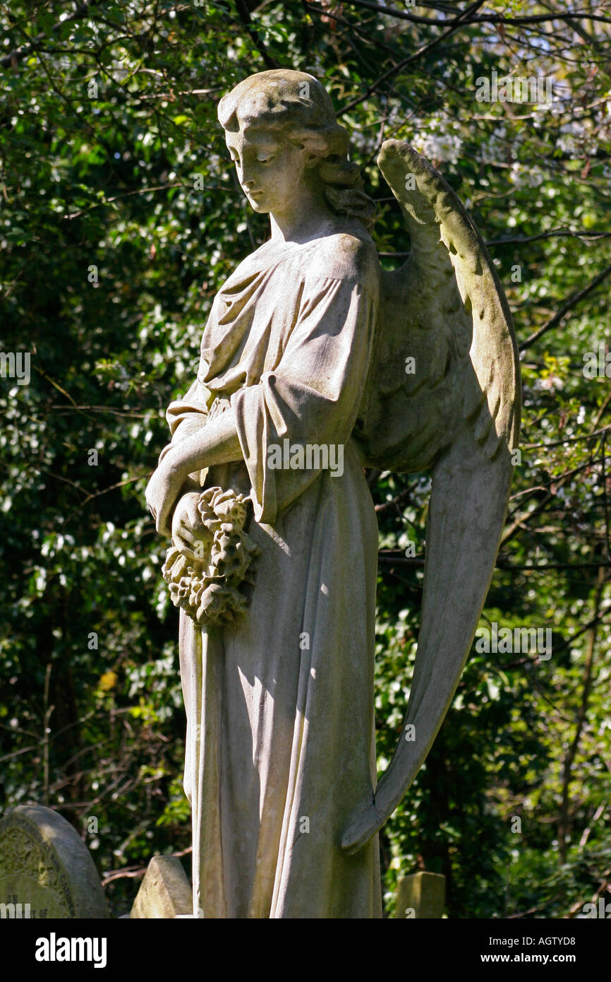 Il cimitero di Highgate Londra Angelo polena Foto Stock