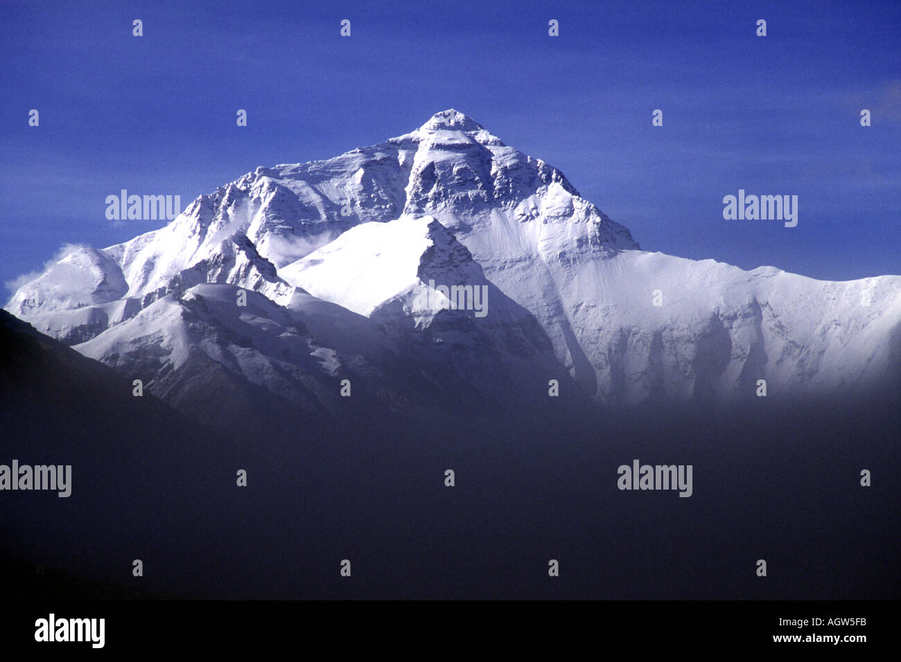 Il monte Everest dal Campo Base Everest in Tibet la Cina Foto Stock