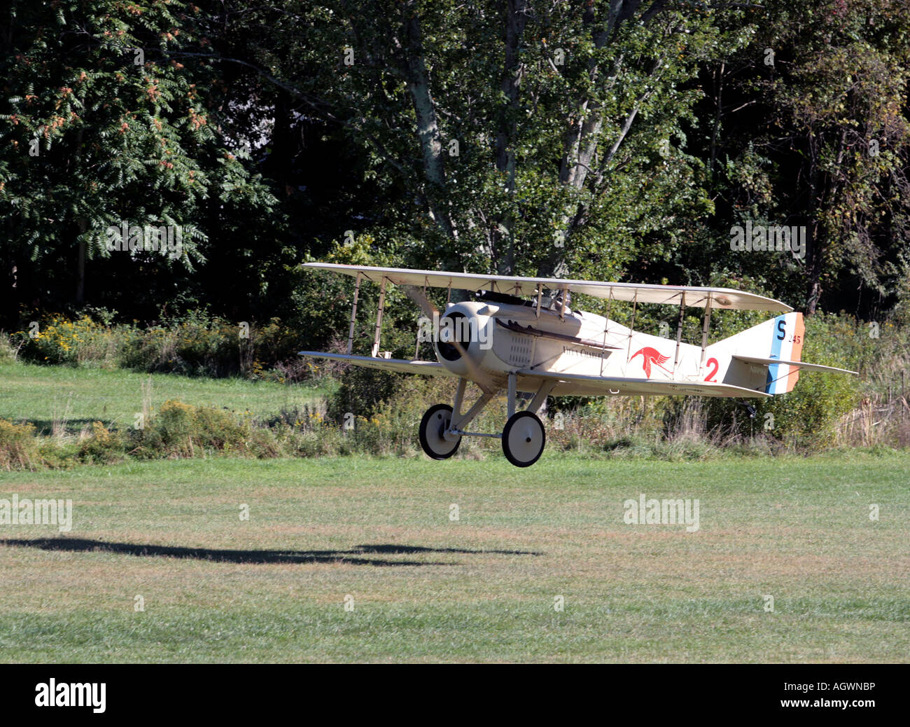 Un atterraggio Spad VII - 1917 biplanari a. Foto Stock
