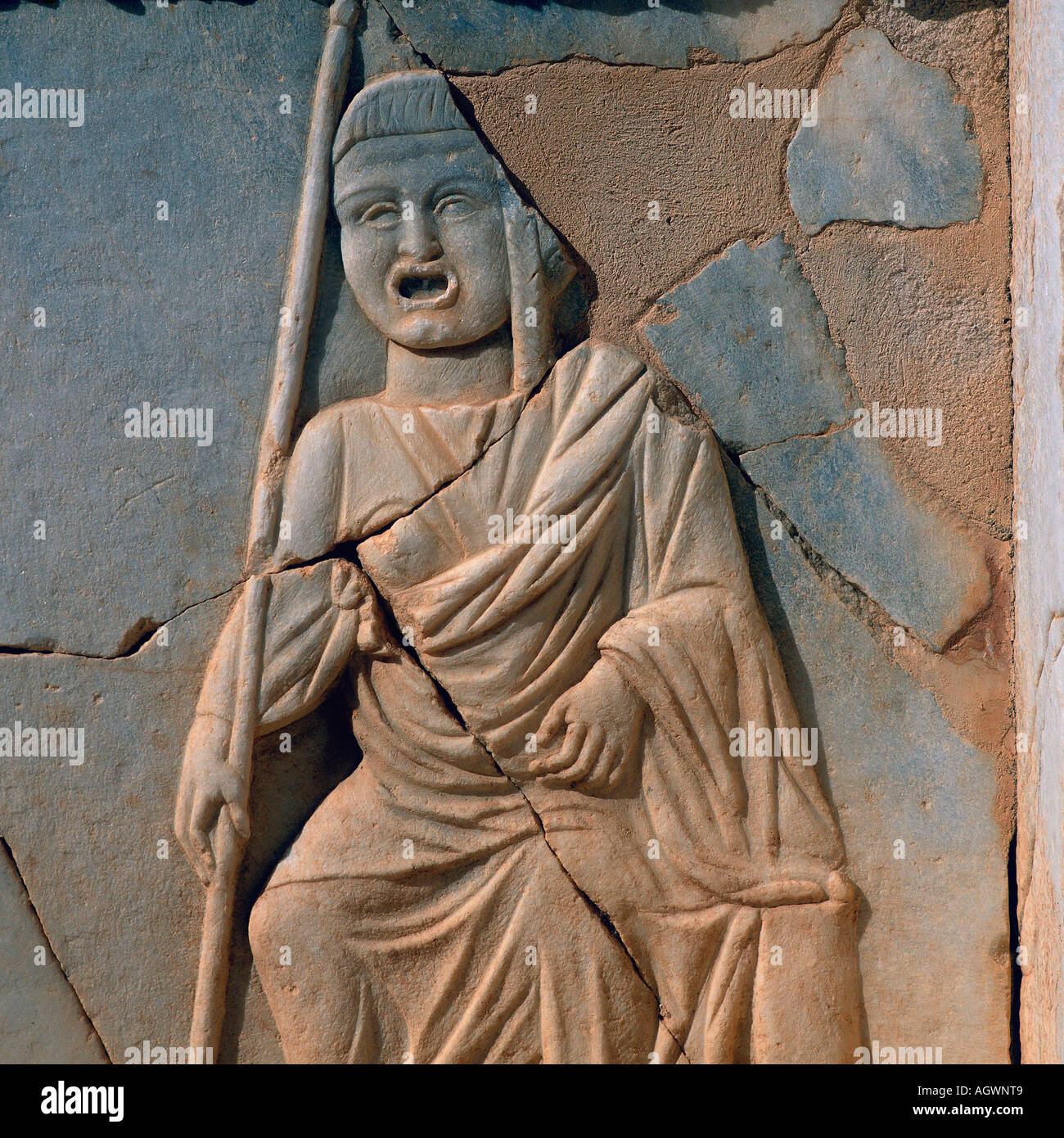 Bassorilievo in pietra / Sabratha / Steinrelief Foto Stock