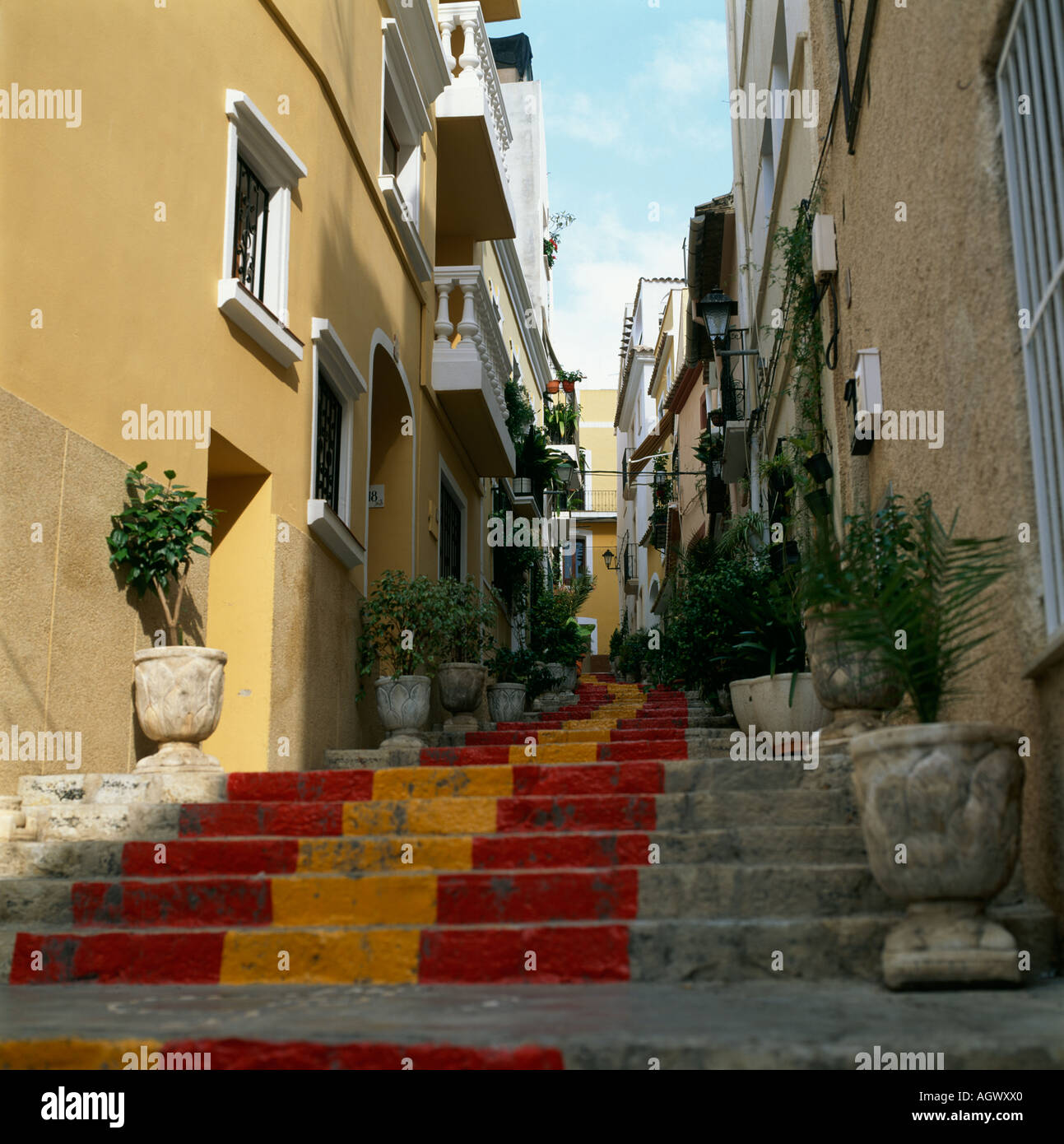 Calpe centro storico. Foto Stock