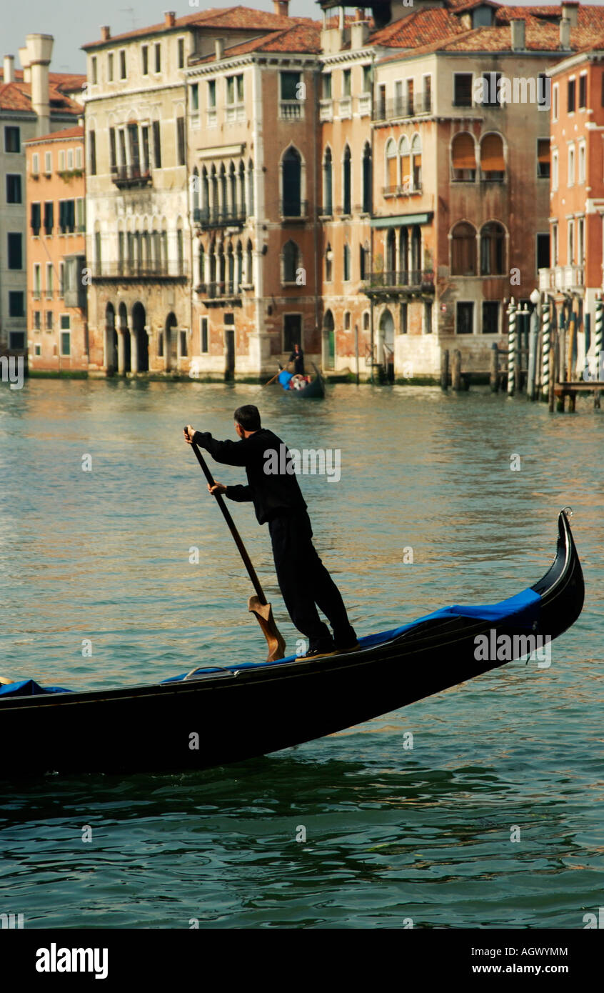 Gondola Venezia Venezia Italia Europa Grand canal Canale Grande Foto Stock