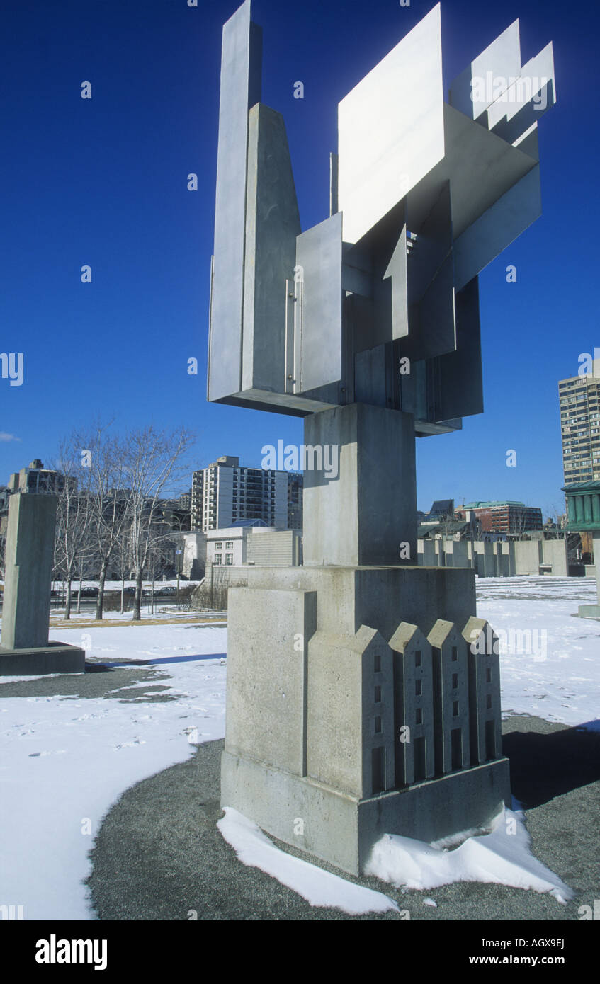 Arte moderna,scultura cubista nel Parco di Montreal, Quebec, Canada Foto Stock