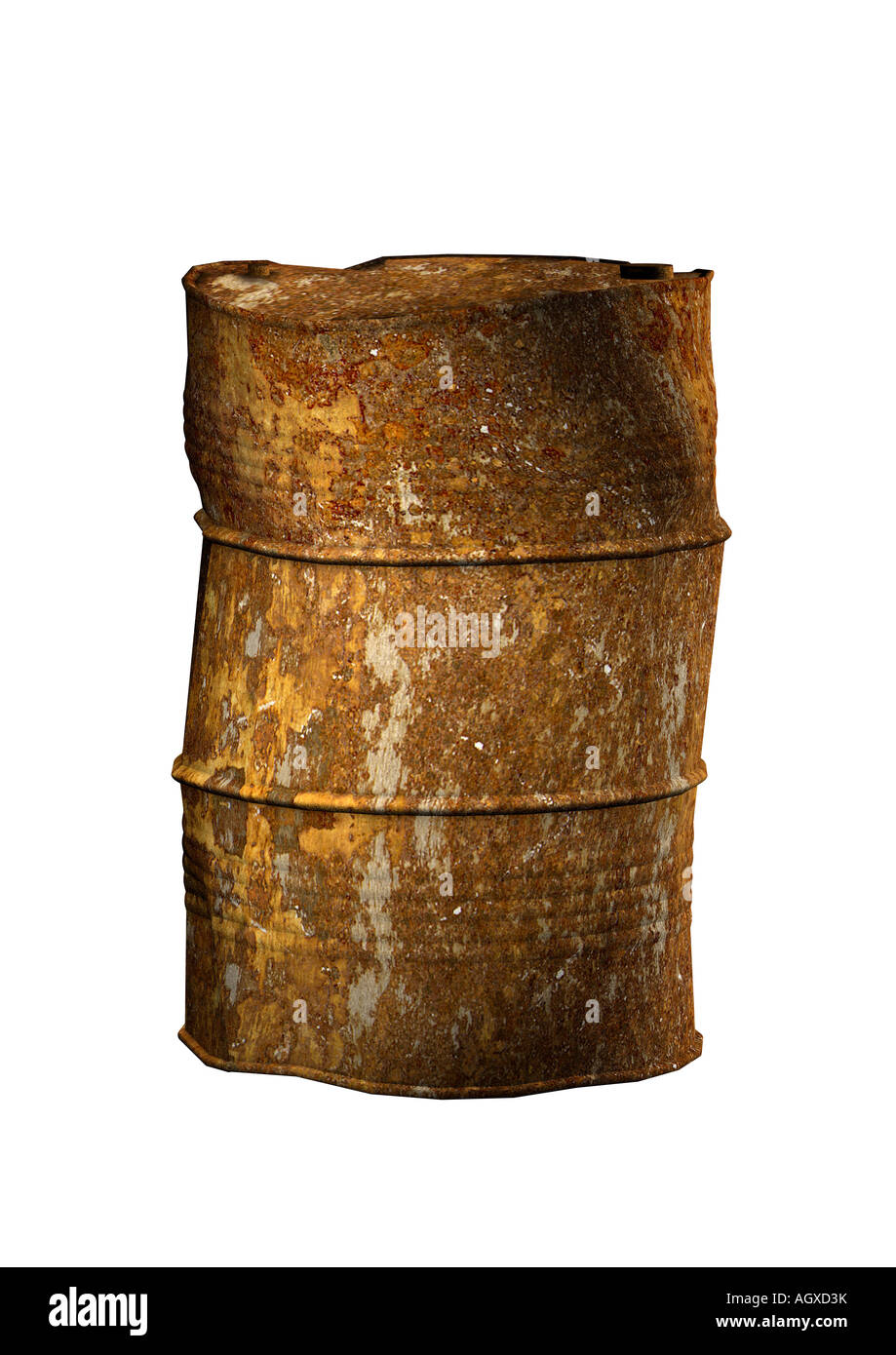 Barile arrugginito rostiges Fass rostige t. Foto Stock