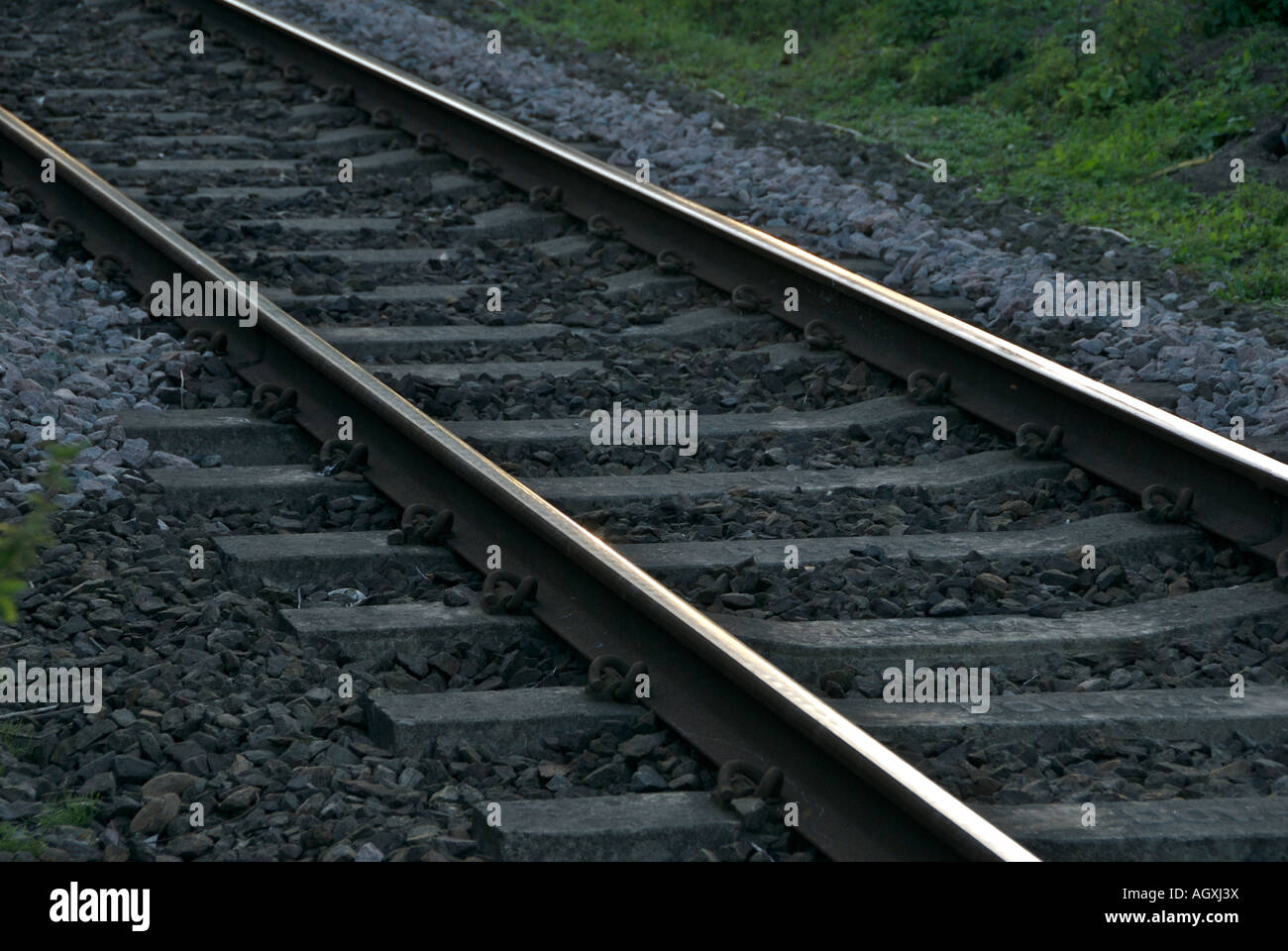 Un tratto di linea ferroviaria via Foto Stock