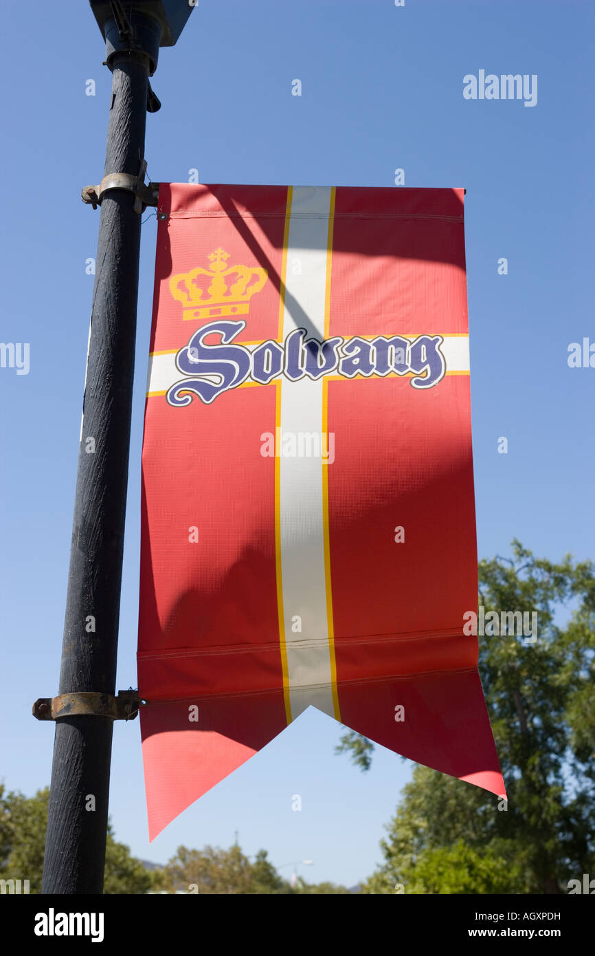 Città bandiera Solvang California Foto Stock