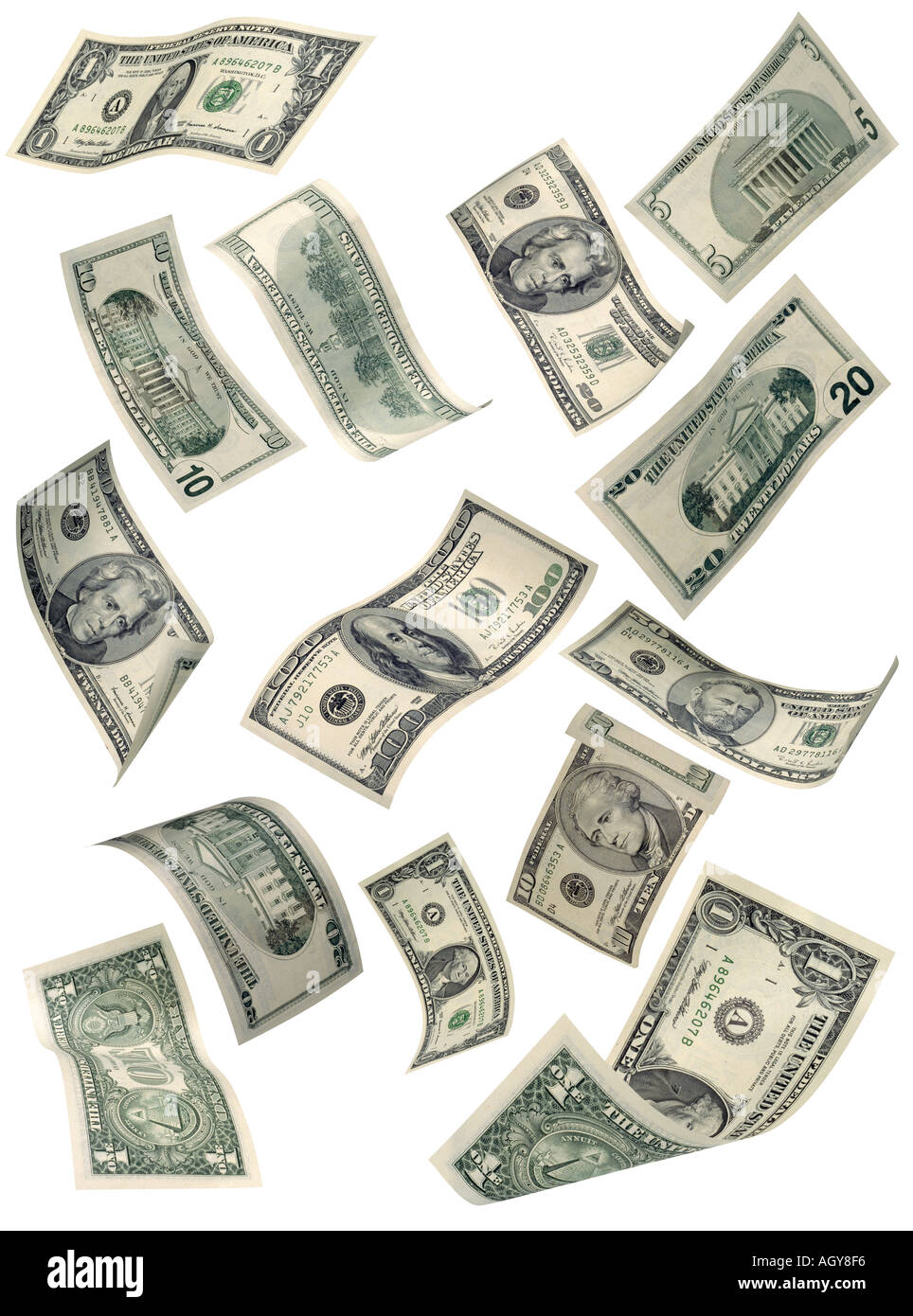 Floating valuta statunitense Foto Stock