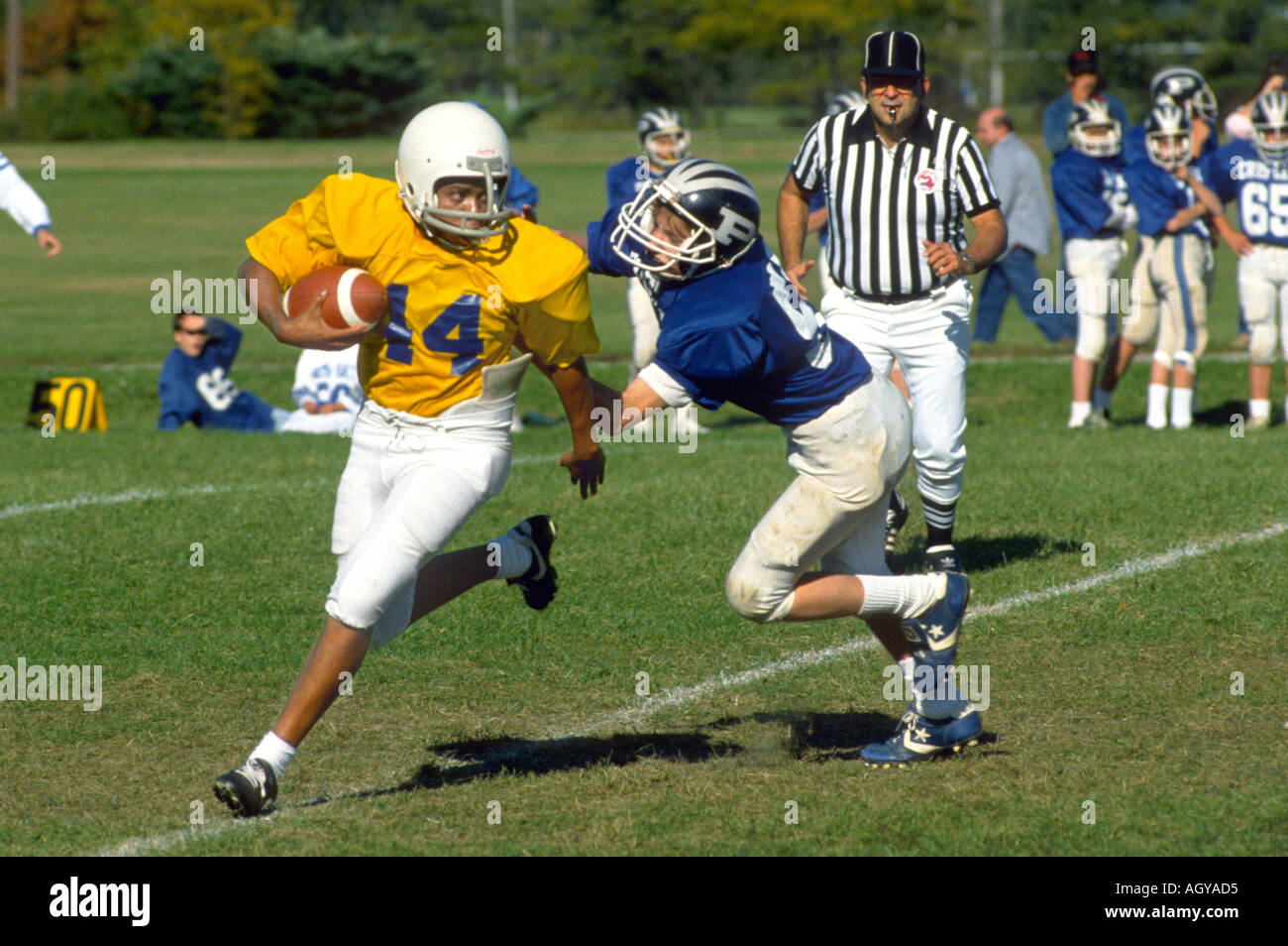 Alta Scuola Calcio azione Port Huron Michigan Foto Stock