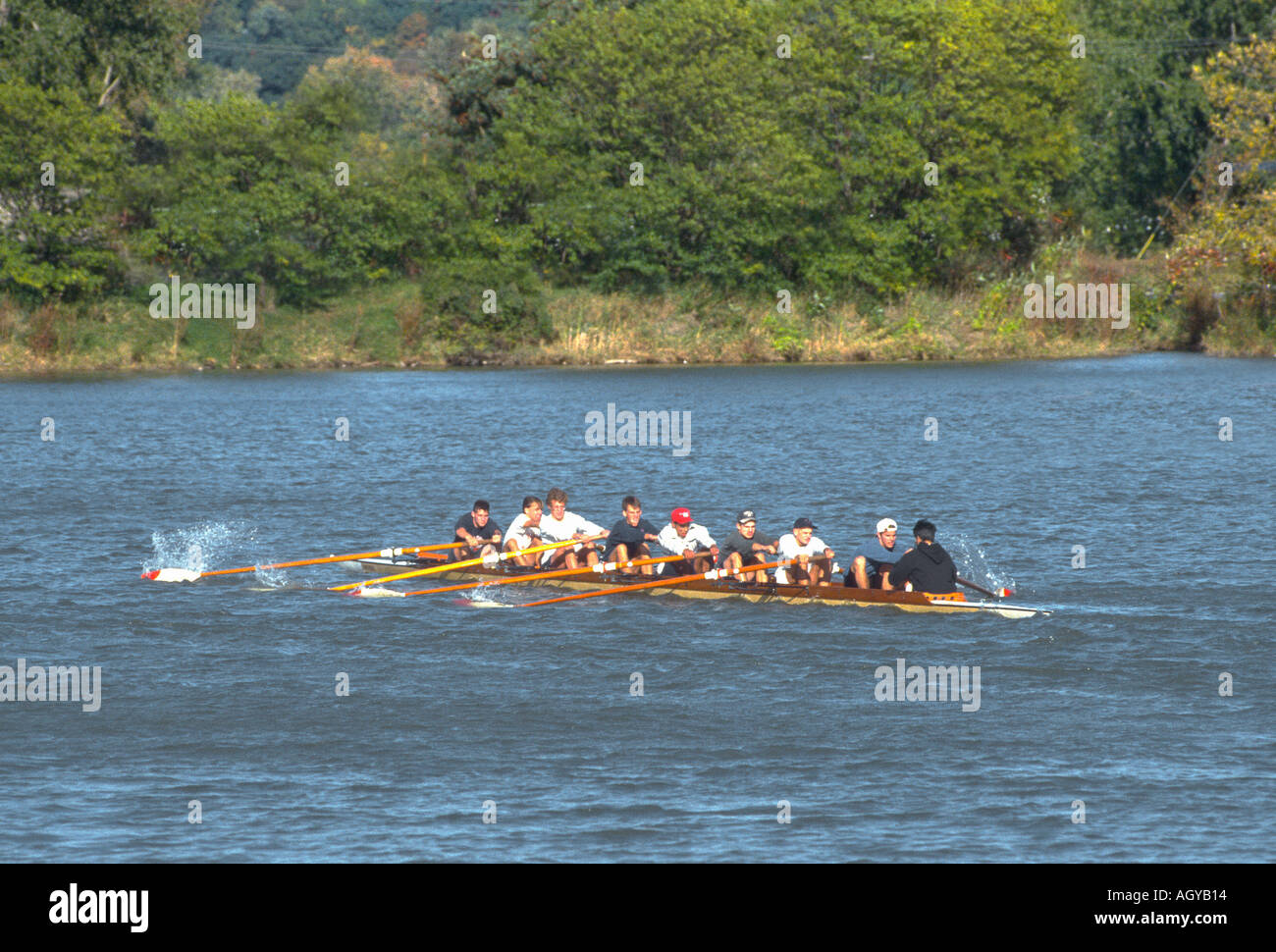 College sculling e canottaggio Cornell University di New York Foto Stock