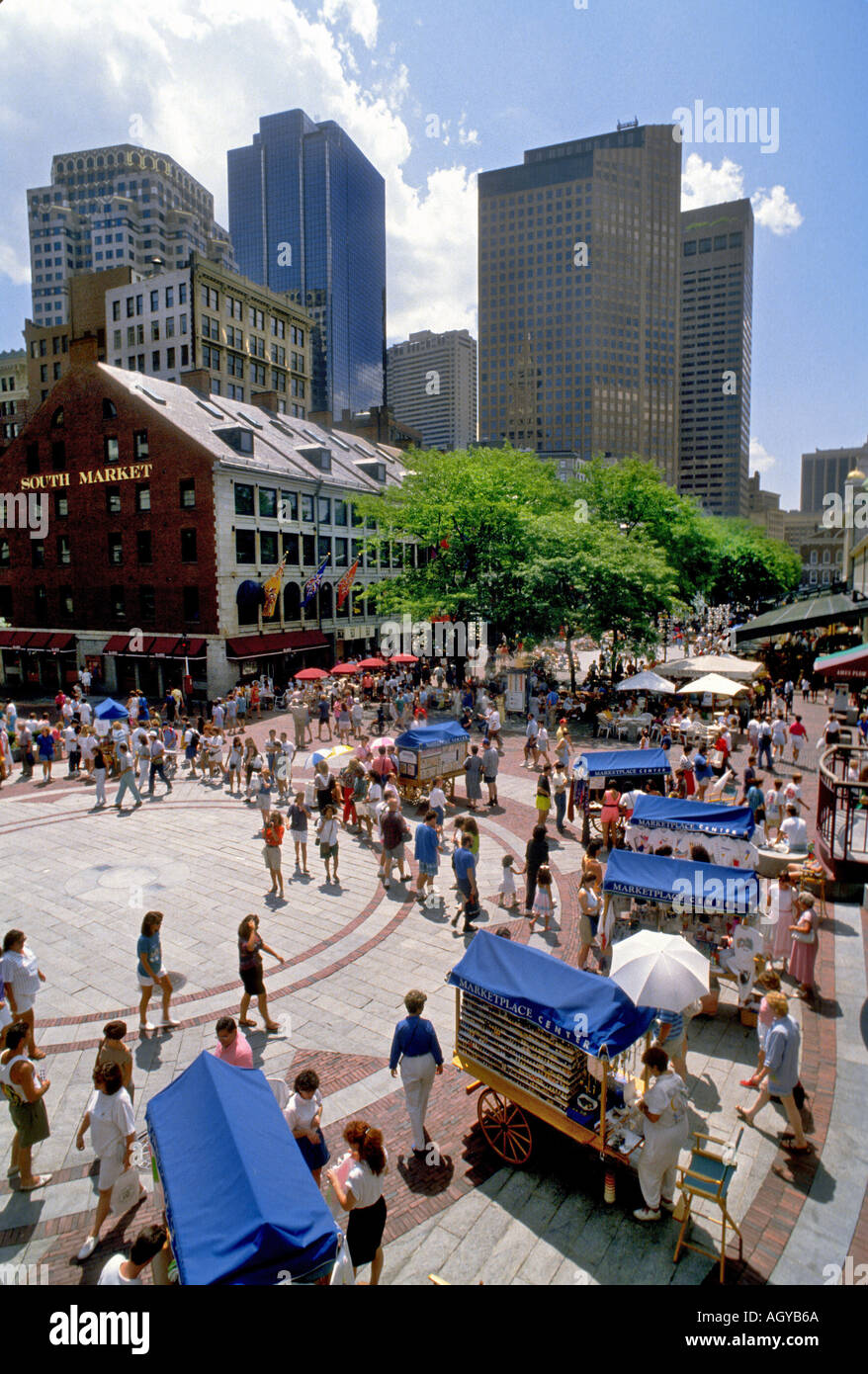 Quincy Market area in Boston Massachusetts Foto Stock