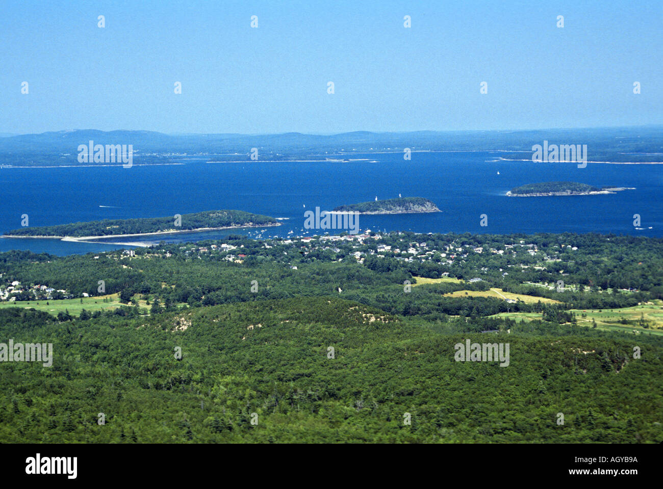 Cadillac Mountain si affacciano sul Parco Nazionale di Acadia nel Maine Foto Stock