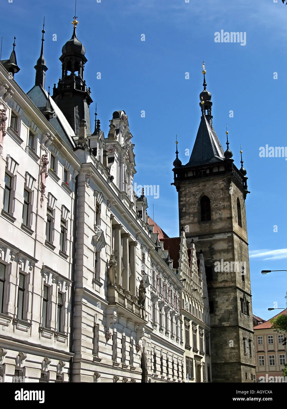 Nuovo Municipio Novomestska radnice in Nove Mesto Praga CZ Foto Stock