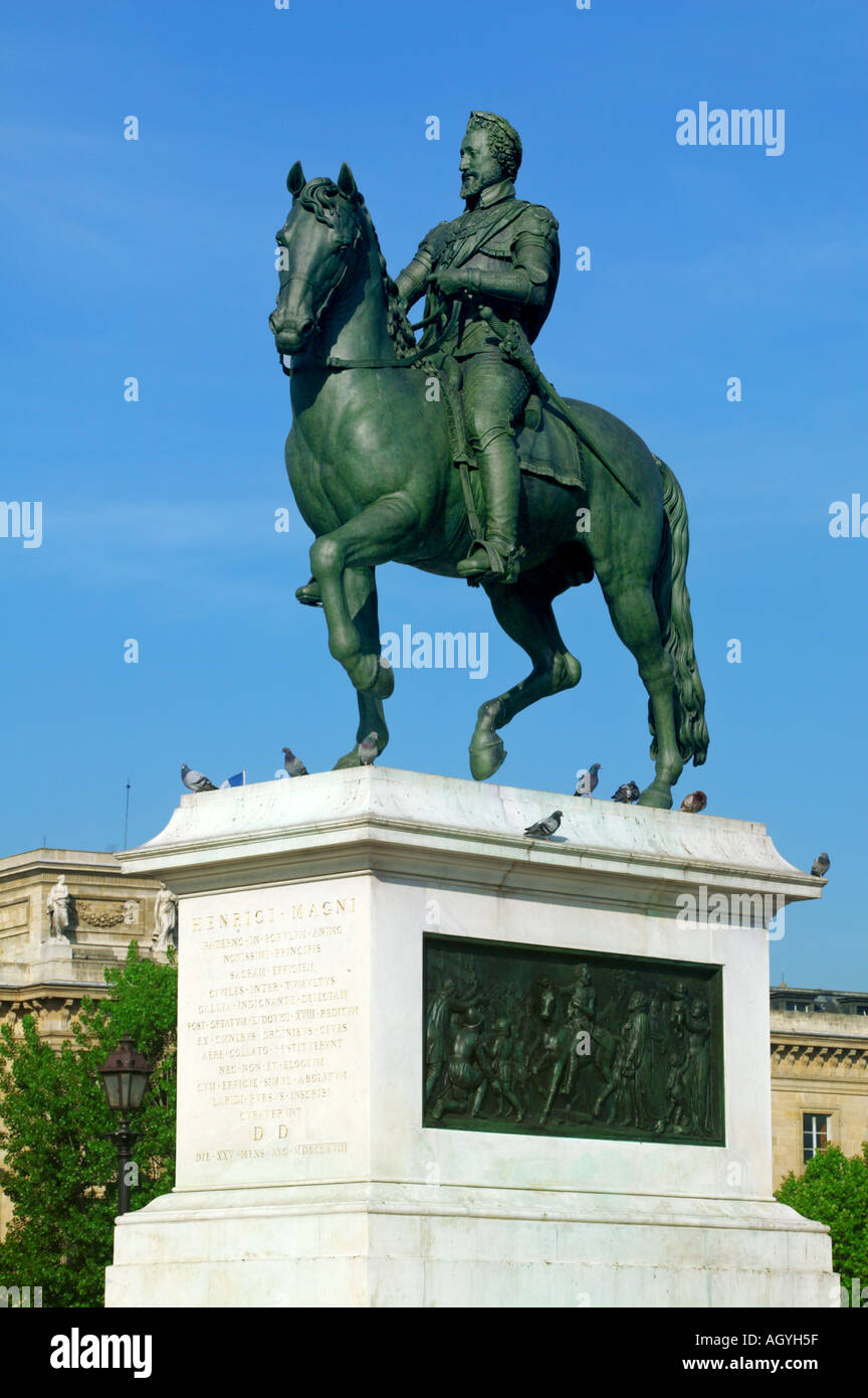 Francia - il Re di Francia Enrico IV vicino al Pont Neuf a Parigi Foto Stock