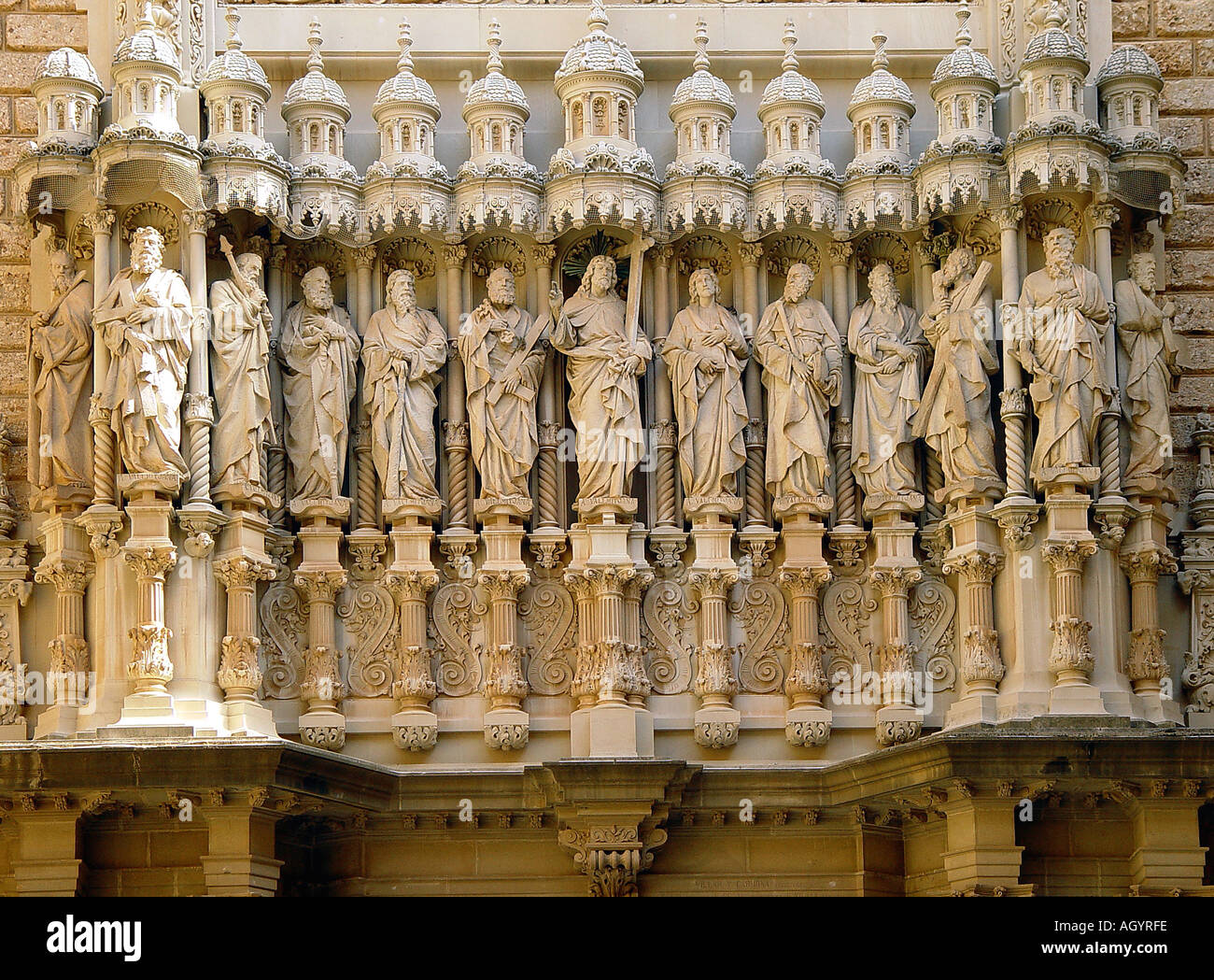 Gesù e i suoi discepoli il Monastero di Montserrat Catalogna Spagna Foto Stock