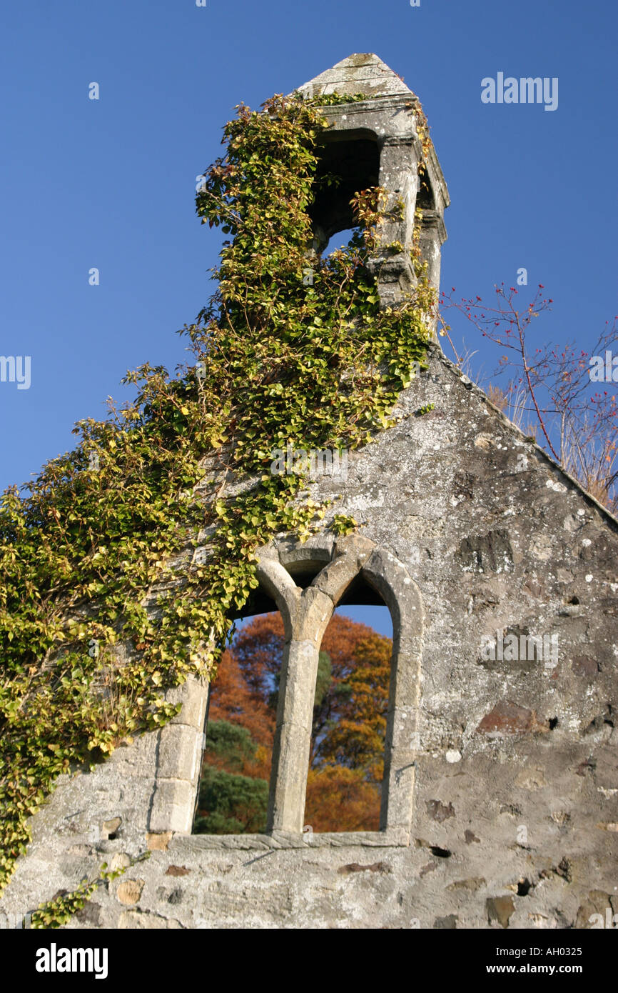Il pittoresco LOGIE Auld Kirk Blairlogie le Ochil Hills Stirlingshire Scozia è molto visitata attrazione turistica Foto Stock