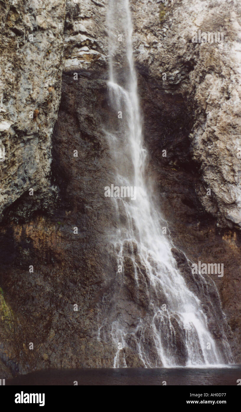 Le Fairy Falls nel Parco Nazionale di Yellowstone, Wyoming Foto Stock