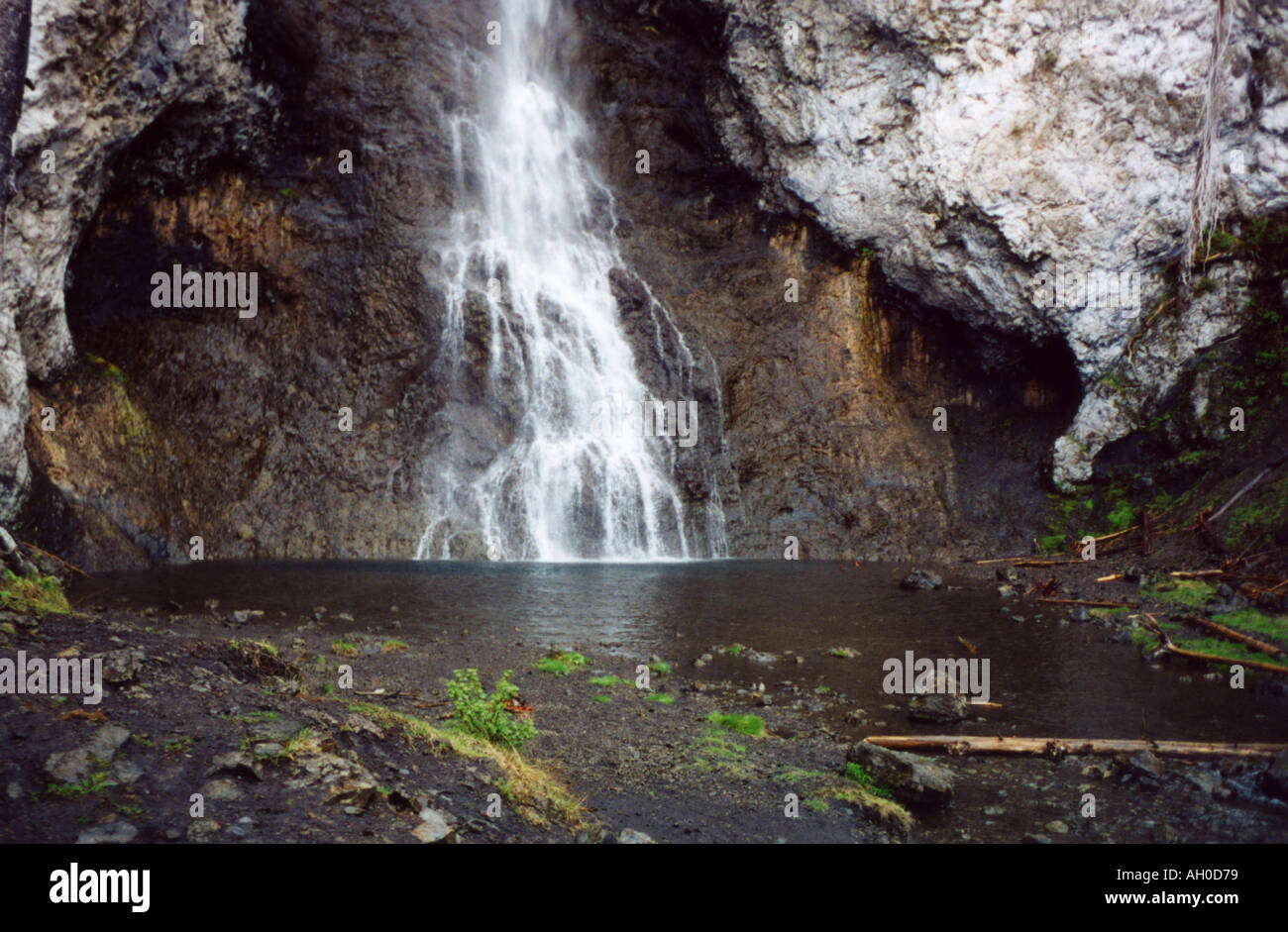 Le Fairy Falls nel Parco Nazionale di Yellowstone, Wyoming Foto Stock