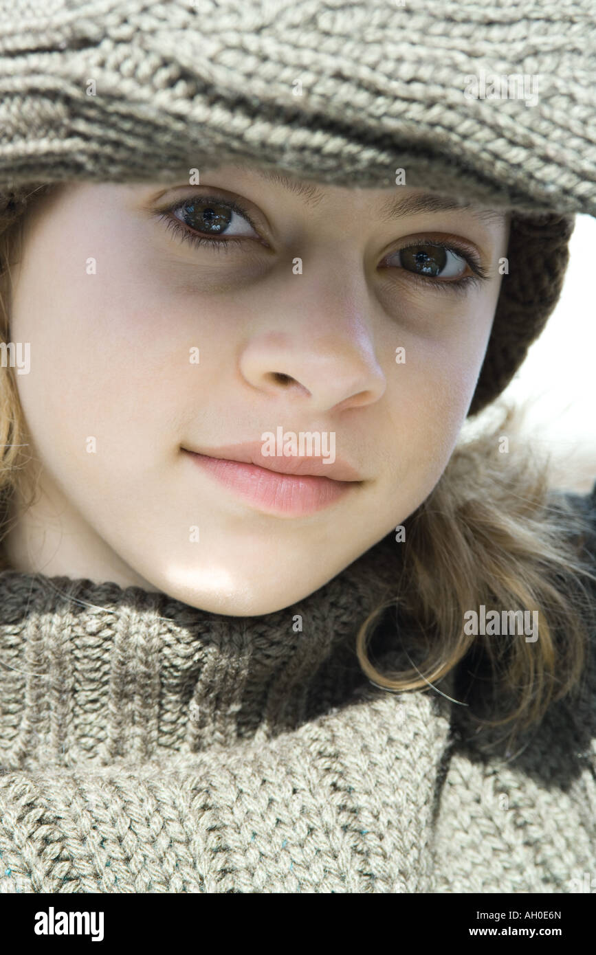 Preteen girl, close-up, ritratto Foto Stock