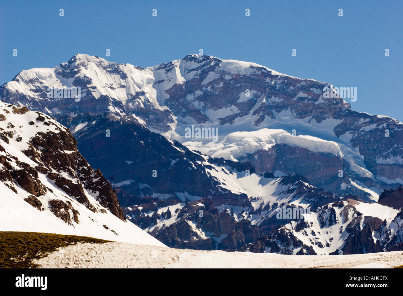 Monte Aconcagua, massima scelta in America e il resto del mondo in Asia, a Mendoza, Argentina. Foto Stock