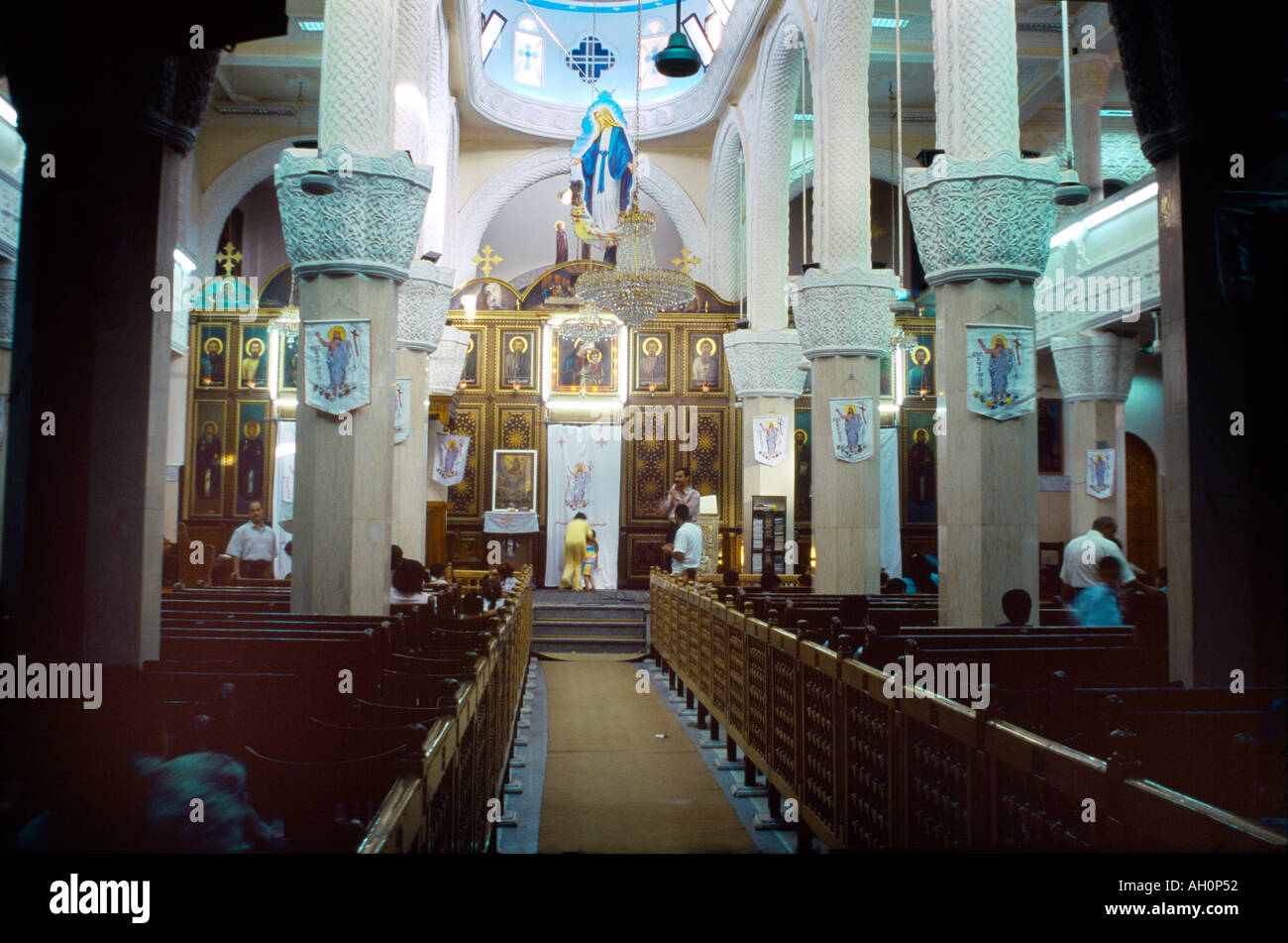 Aswan Egitto Domenica per bambini Servizio nella Chiesa copta di El Adra in Abbass Faried Street Foto Stock