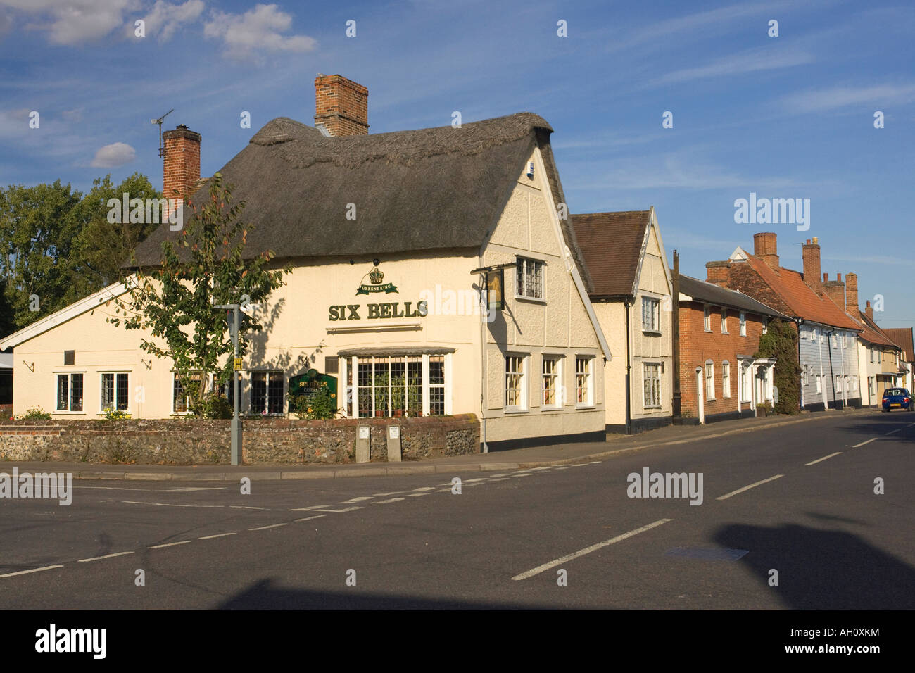 Il Six Bells pub di Walsham Le Willows nel Suffolk, Regno Unito Foto Stock