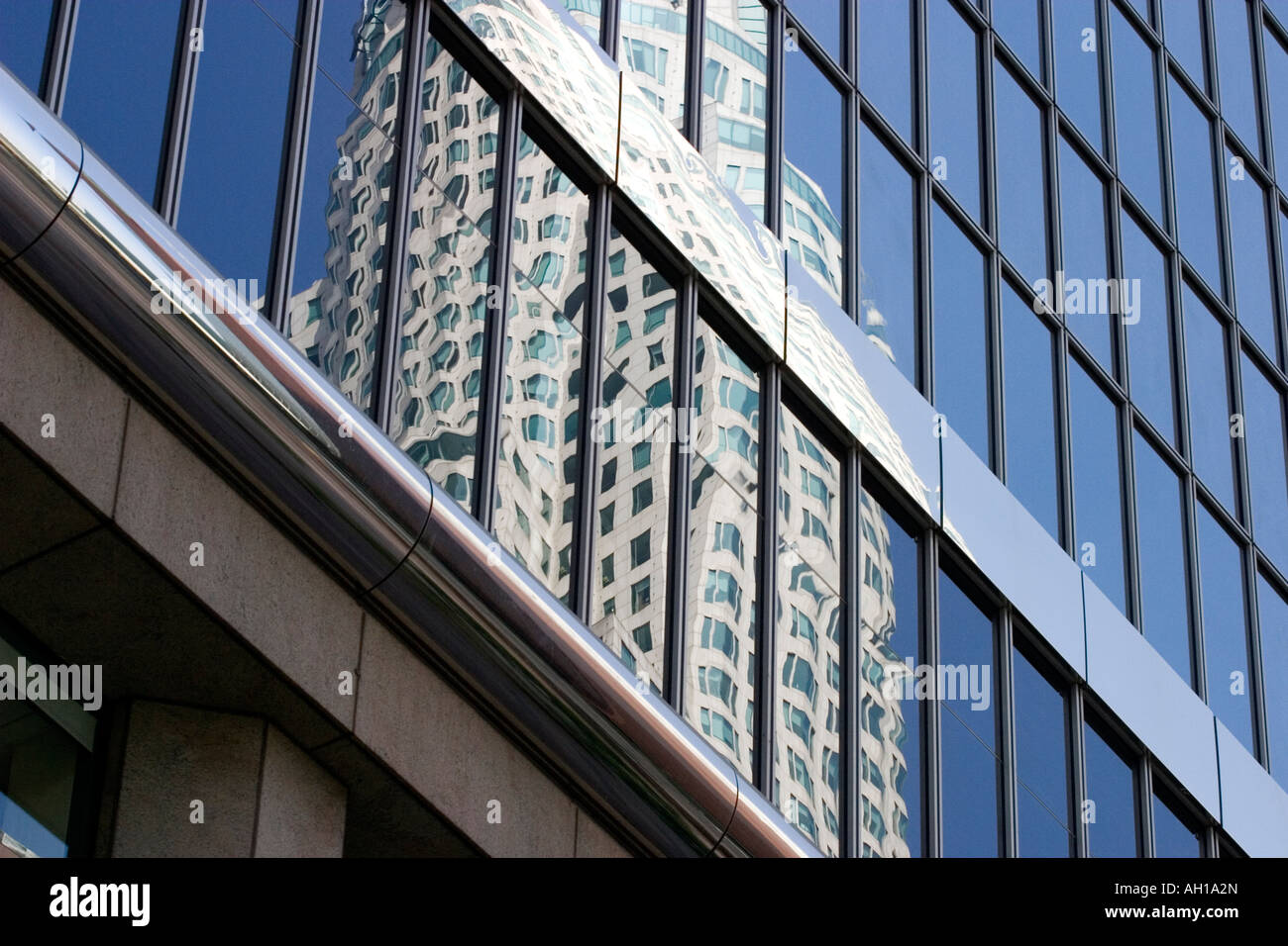 La riflessione di US Bank Building a Los Angeles California Foto Stock