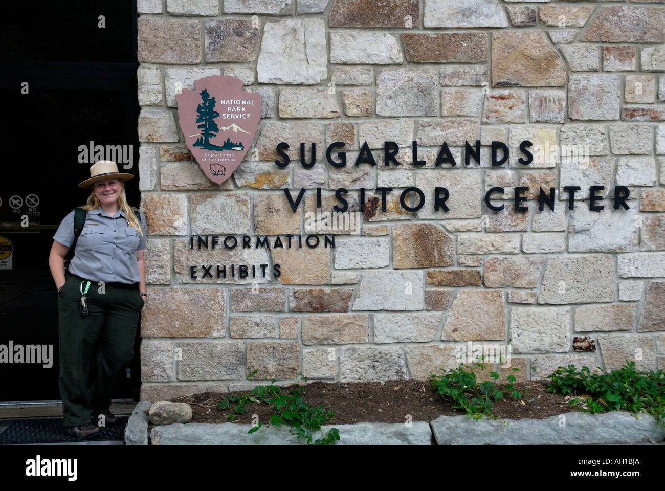 Ranger del Parco, Sugarlands del Centro Visitatori, Great Smoky Mountains National Park, Gatlinburg, Tennessee Foto Stock