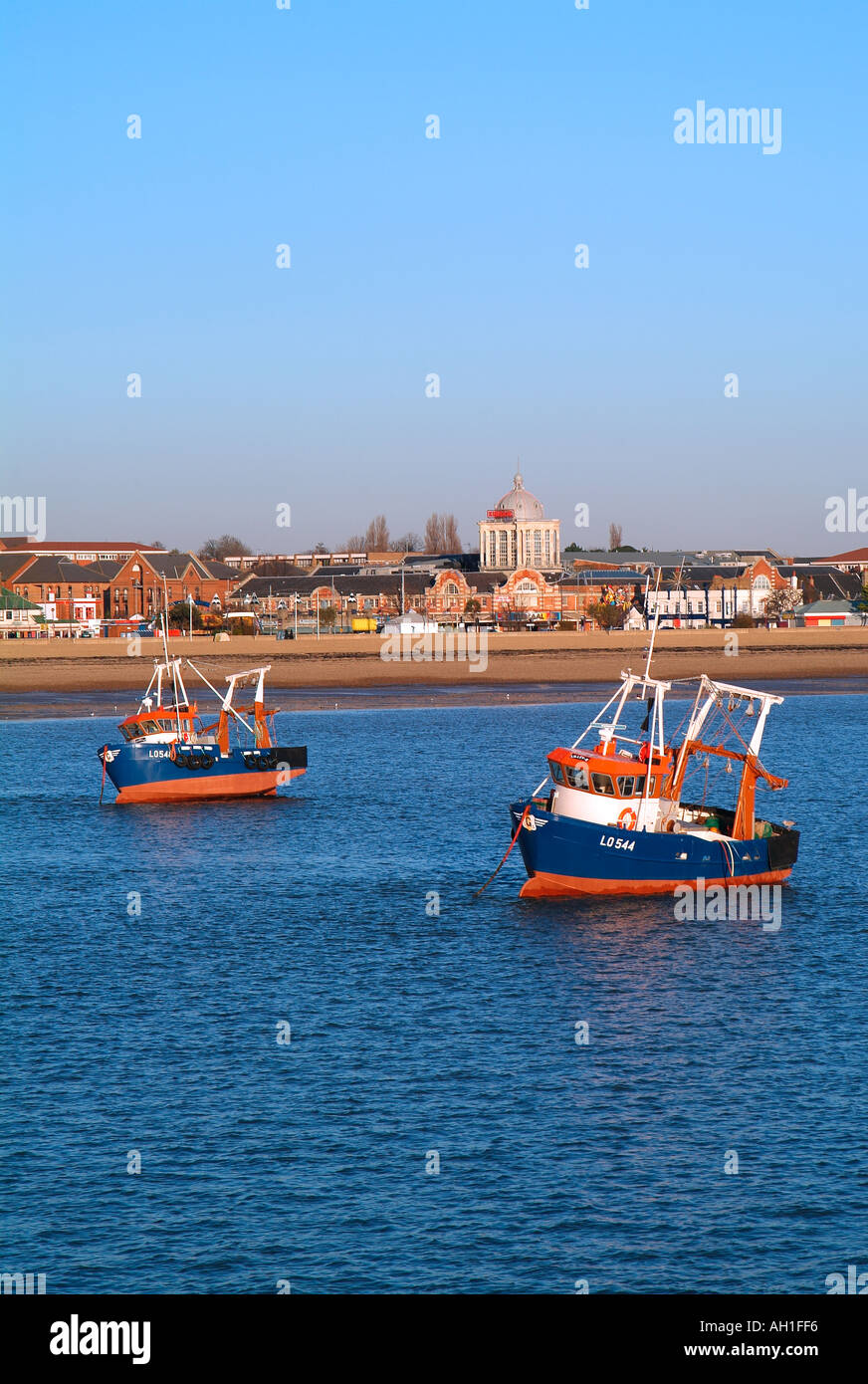 Barche da pesca, southend, Essex, Inghilterra Foto Stock