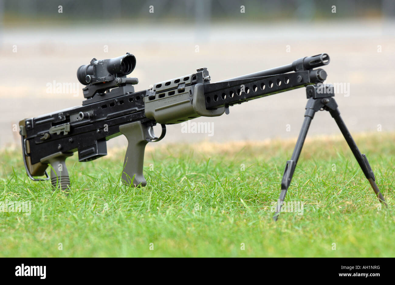 SA80 machinegun ha luce Foto Stock