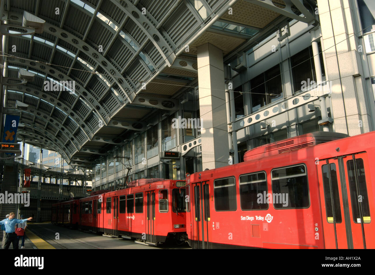 San Diego Trolley Station Foto Stock