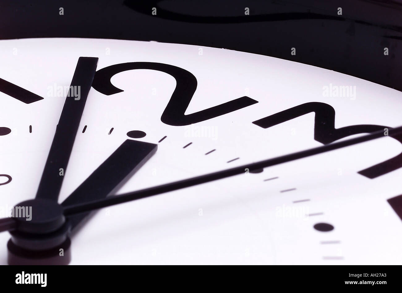 Lancette di orologio a 2:07 Foto Stock