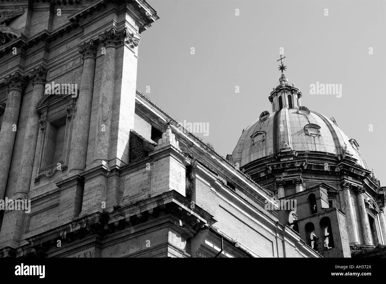 Roma Italia Città Architettura in bianco e nero Foto Stock