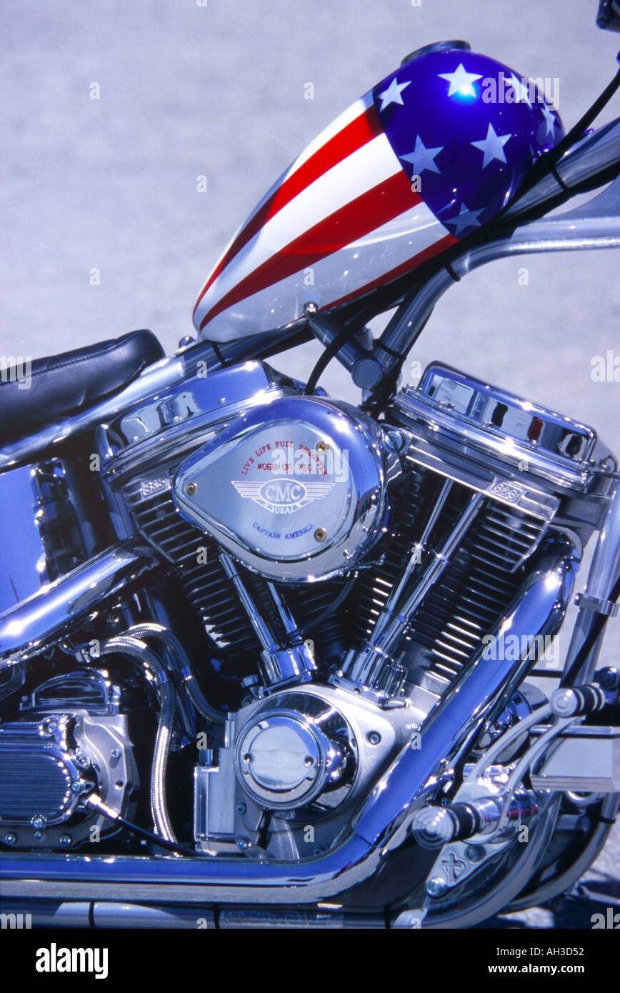 Cmc Captian america Harley Davidson peter fonda easy rider trinciapaglia Foto Stock
