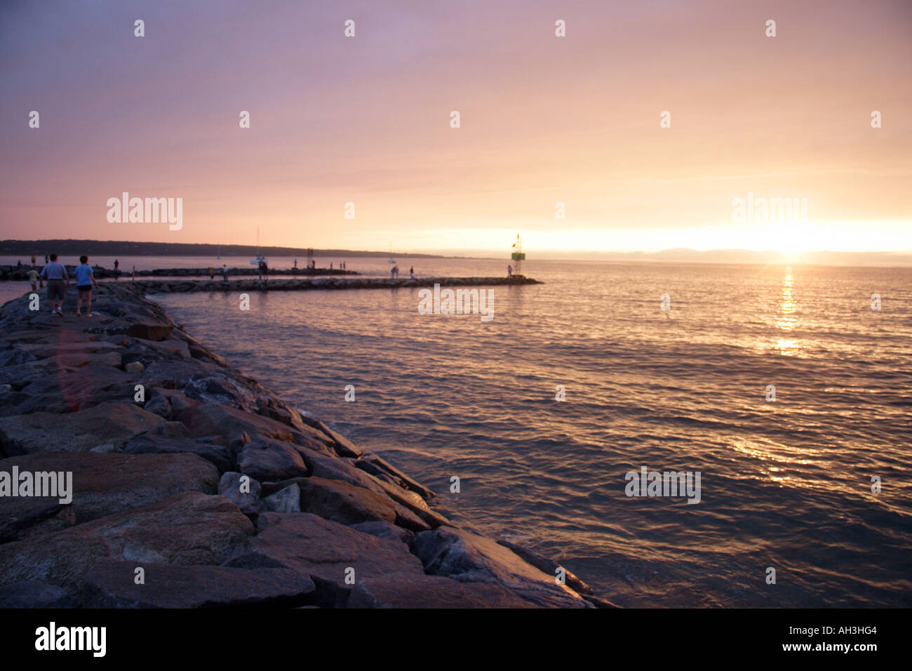 Di sera presto su Menemsha, Martha's Vineyard Foto Stock