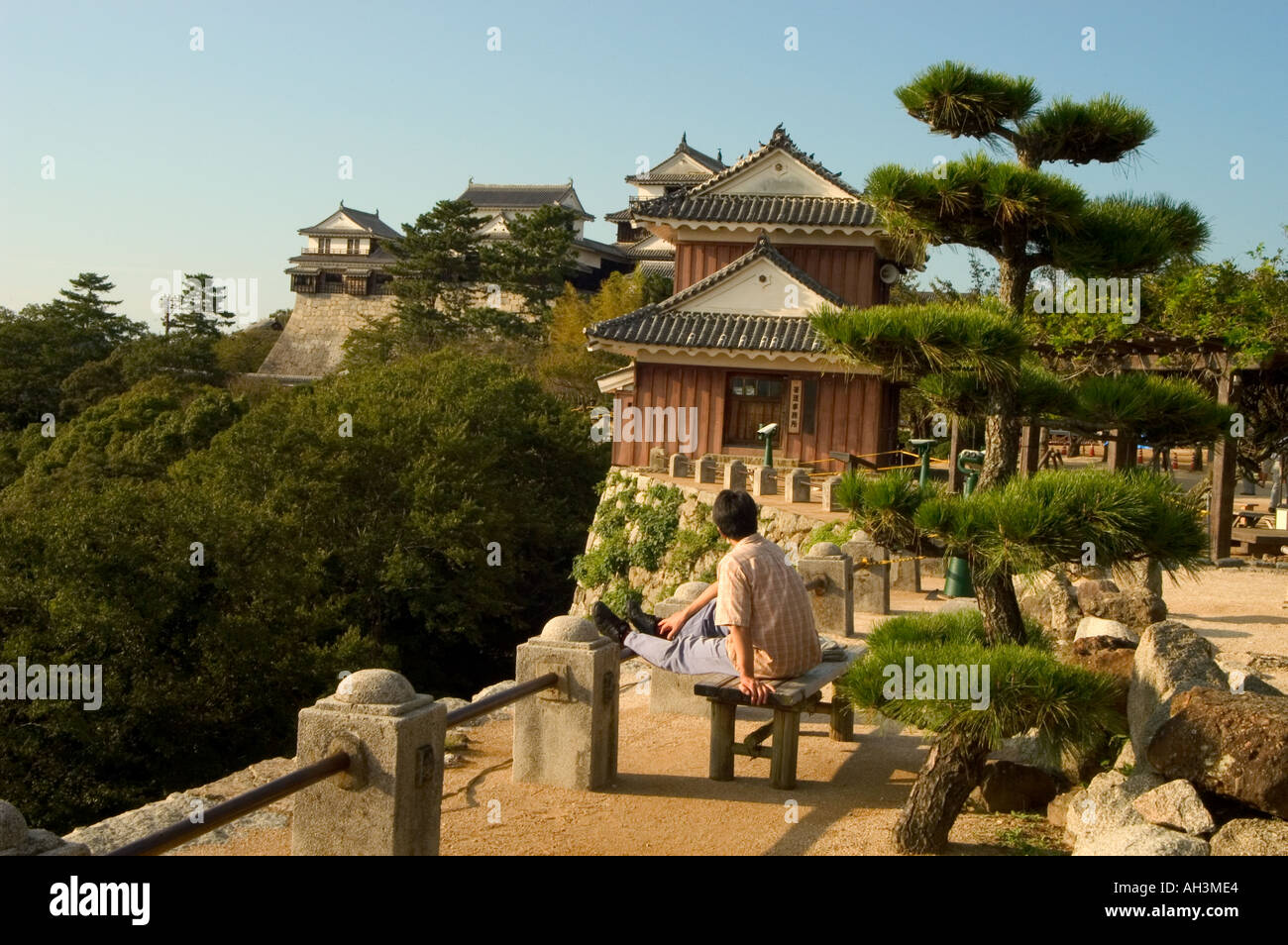 Il Castello di Matsuyama Matsuyama city Shikoku Giappone Foto Stock