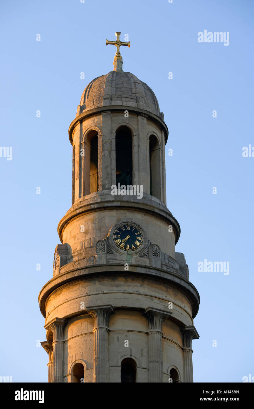 Chiesa di clock tower Marylebone Londra luce della sera Foto Stock