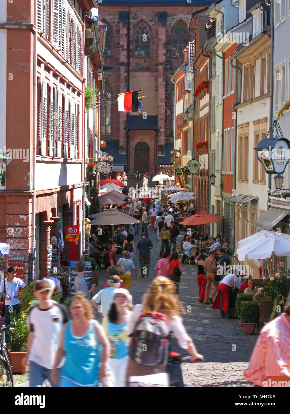 Heidelberg parte della città vecchia Altstadt Foto Stock