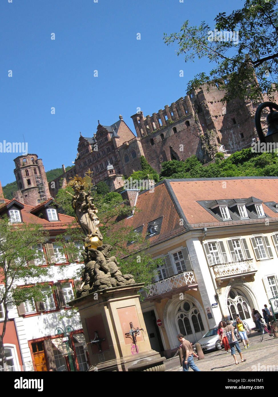 Heidelberg parte della città vecchia Altstadt Foto Stock