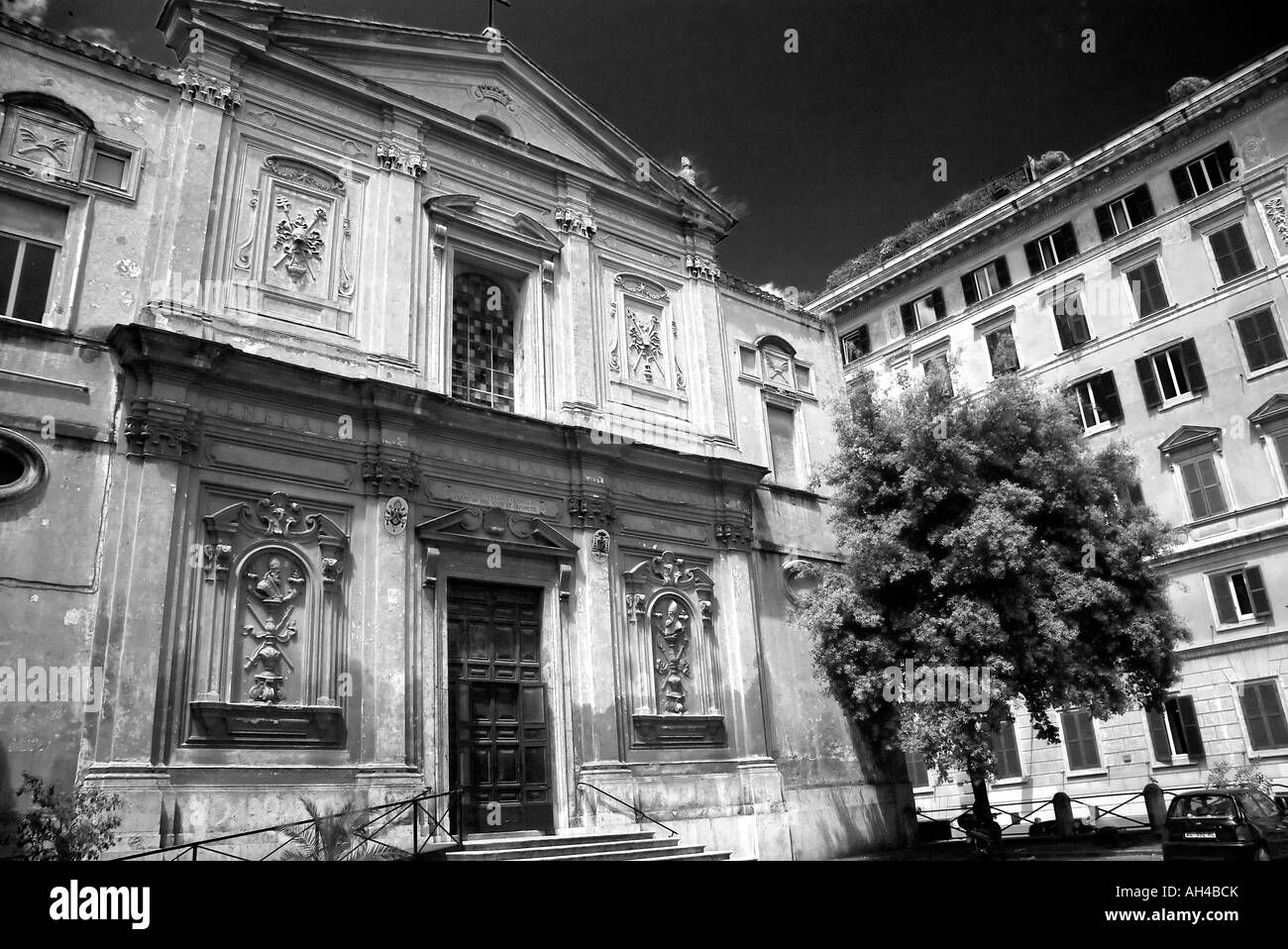 Roma Italia Chiesa e ingresso della chiesa Foto Stock