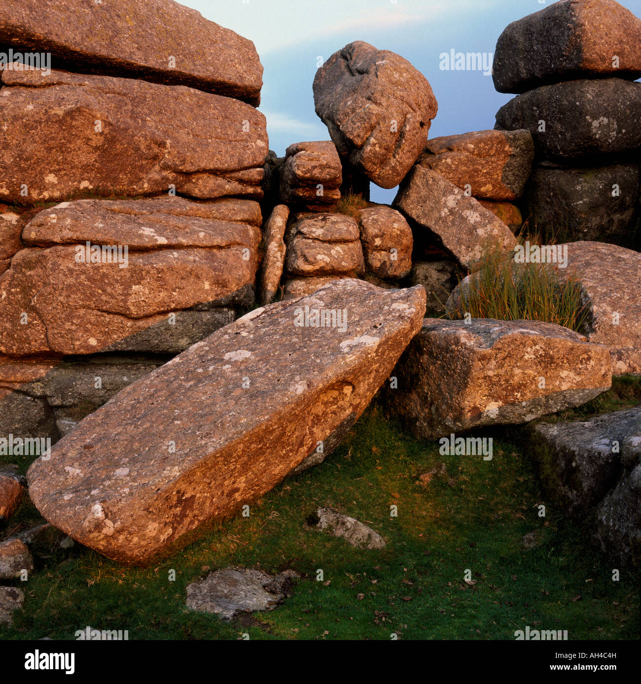 Rocce di Combestone Tor, Dartmoor Devon Foto Stock