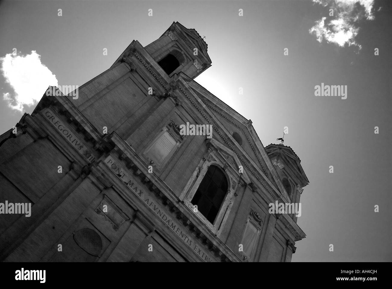 Roma Italia chiesa di San Attanasio Chiesa Greco-cattolica in bianco e nero Foto Stock