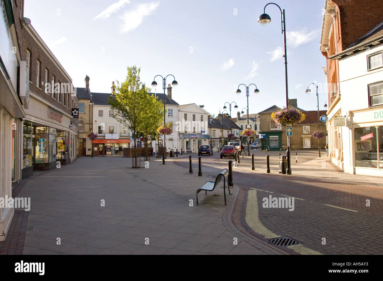 La principale area dello shopping in Stowmarket Suffolk REGNO UNITO Inghilterra Foto Stock