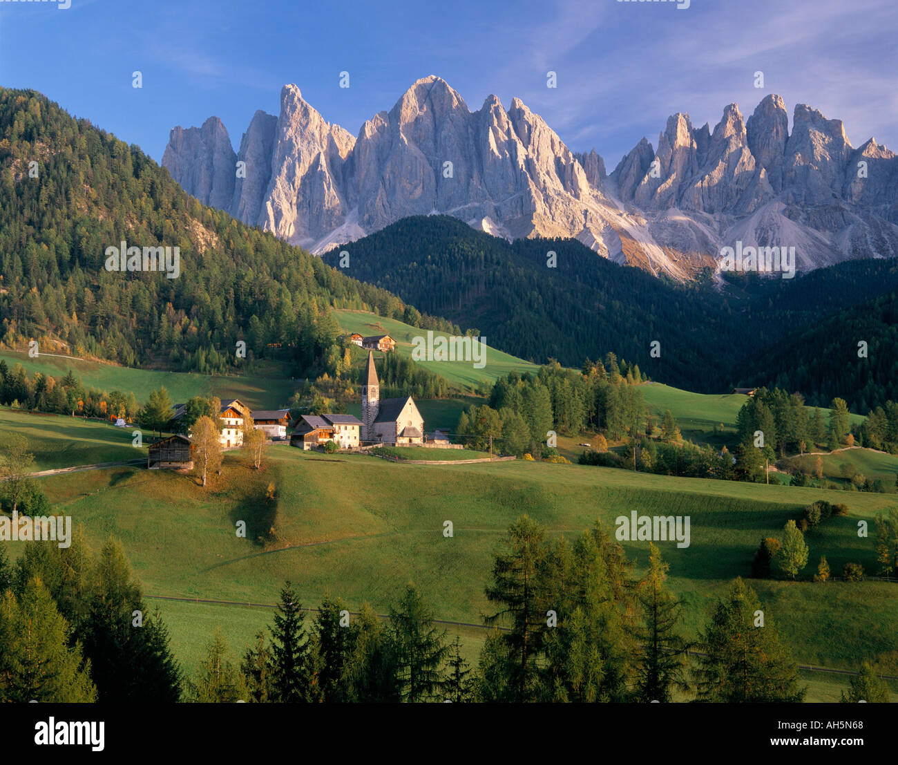 Geislerspitzen Geisler Gruppe Dolomiti Trentino Alto Adige Italia Europa Foto Stock