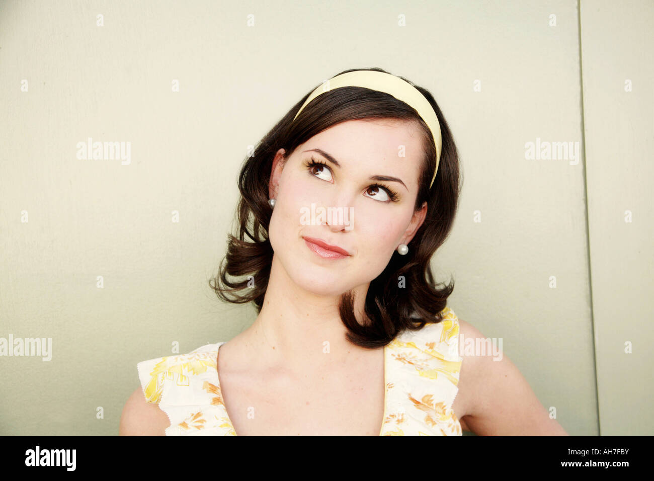 Close-up di una giovane donna Foto Stock