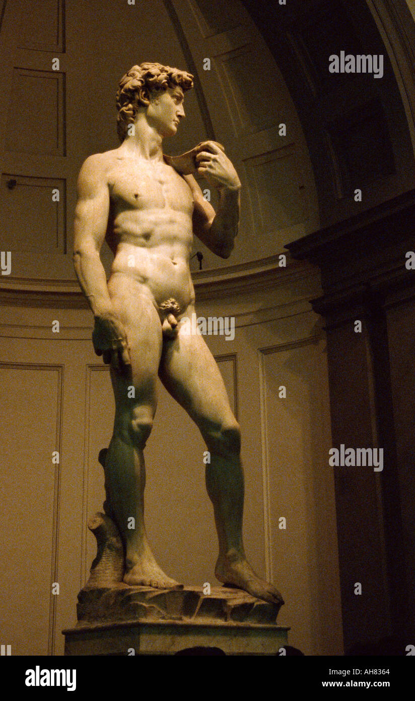 Firenze Italia David di Michelangelo nella Galleria dell'accademia Foto Stock