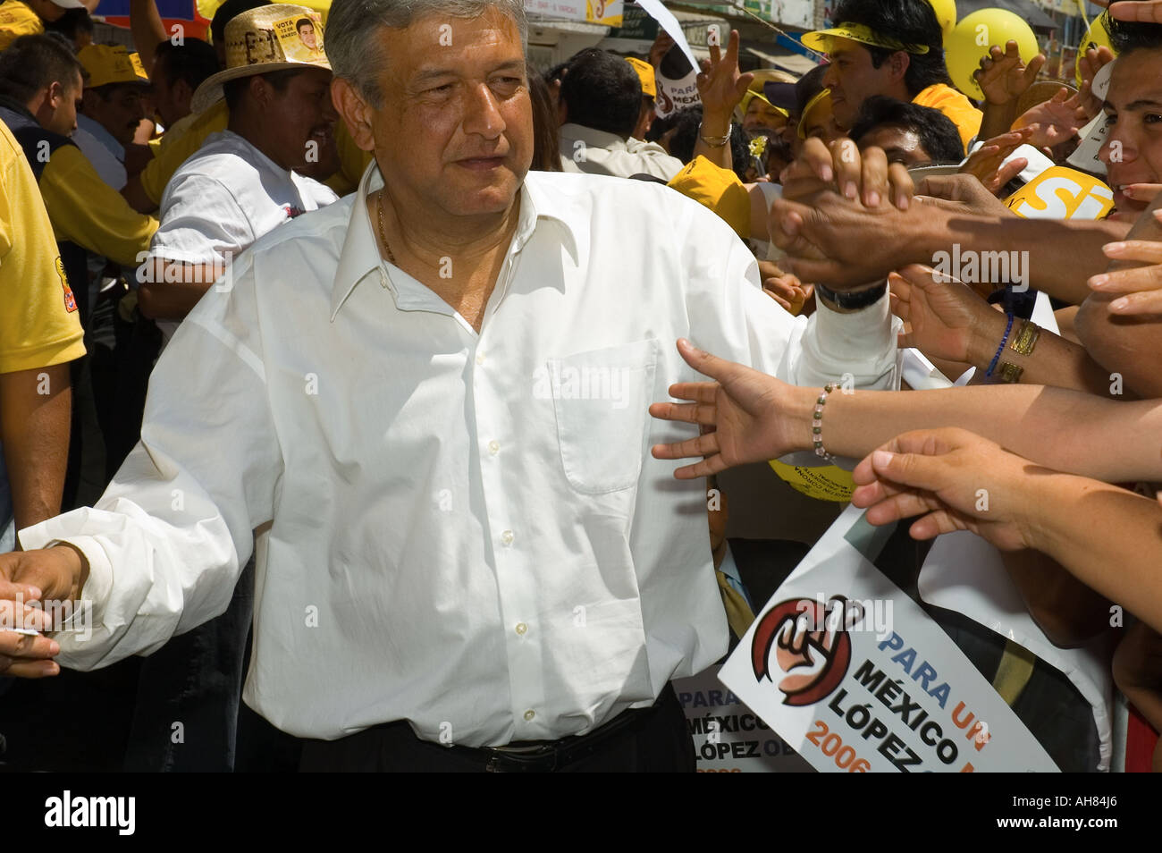 Andrés Manuel Lopez Obrador candidato presidenziale del PRD Partito della Rivoluzione Democratica Foto Stock