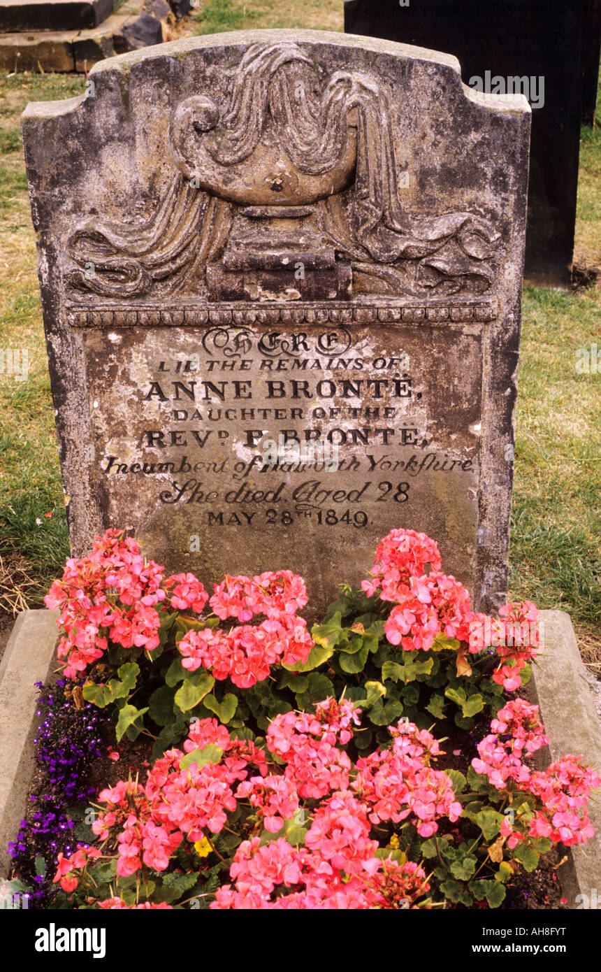 Scarborough Yorkshire Anne Bronte s pietra tombale grave sorelle Bronte Foto Stock