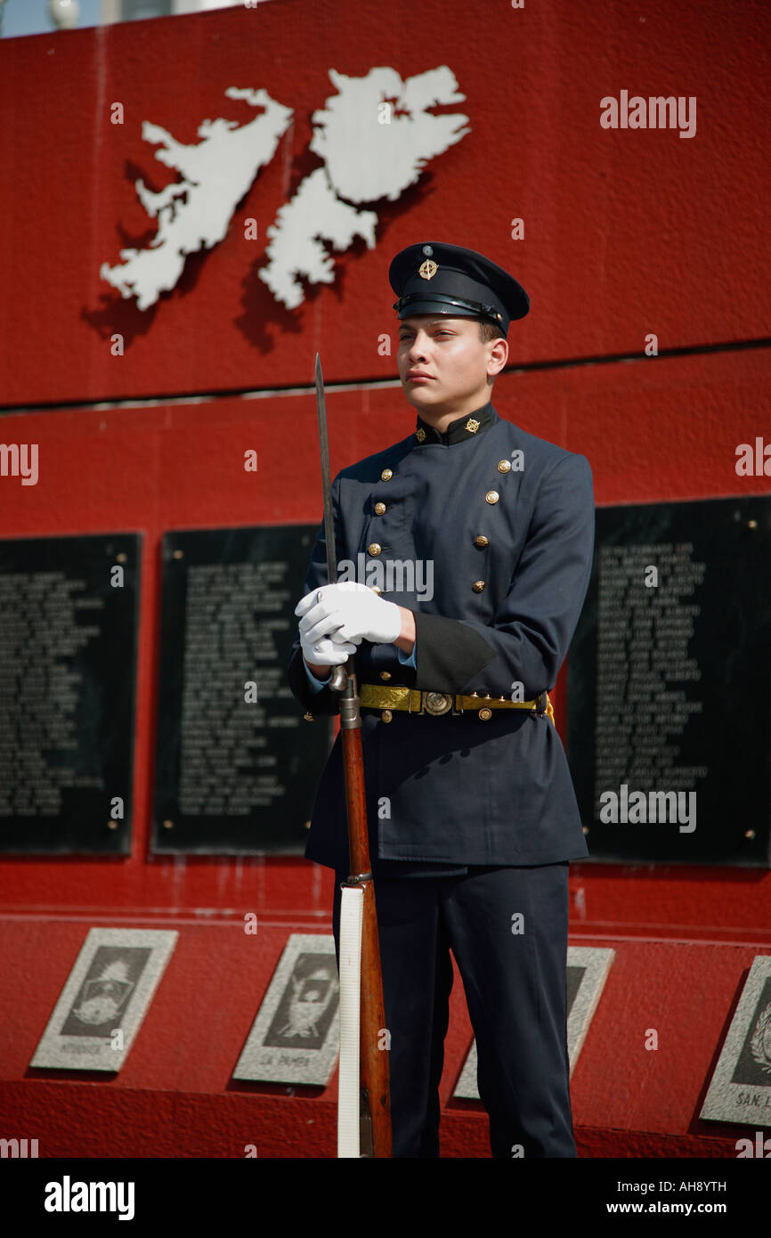 Monumento ai caduti nelle isole Faucklands guerra Foto Stock